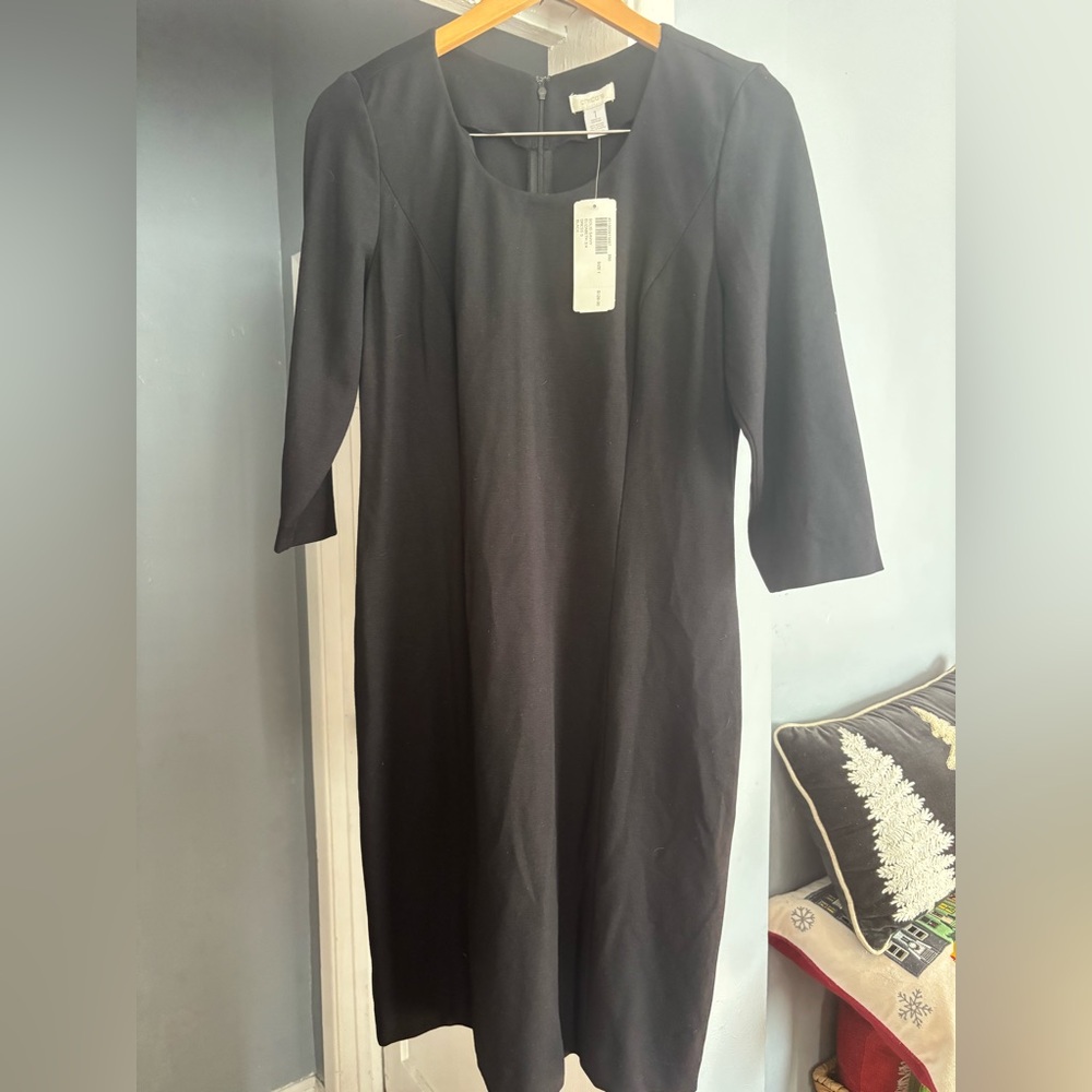 Chico's Black 3/4 Sleeve Elizabeth Dress sz 1, NWT